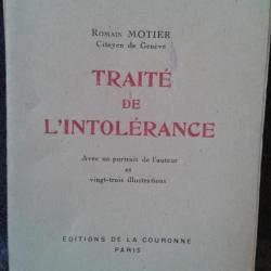 Livre Traité de l'intolérance Romain Motier