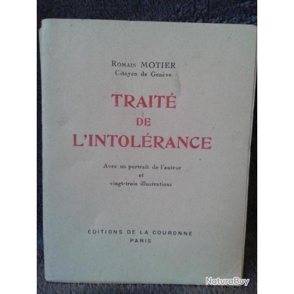 Livre Trait de l'intolrance Romain Motier