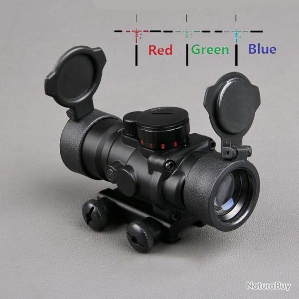 Lunette Optique Tactique 3,5x30  Chasse Lumineux Equipement Sniper Tir Collier 11mm/20mm Point Rouge