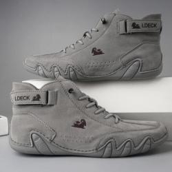 chaussure Montante Daim et cuir, du 38 au 48 souple et confortable........couleur grise