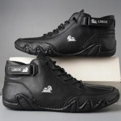 chaussure Montante Daim et cuir, du 38 au 48 souple et confortable........couleur noir