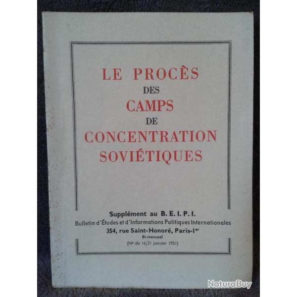 Livre Le procs des camps de concentration sovitique 1951