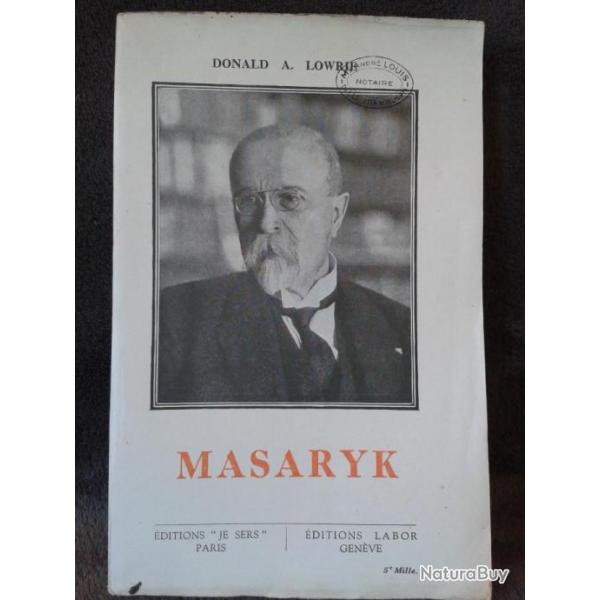 Livre Masaryk 1929 Donald A. Lowrie