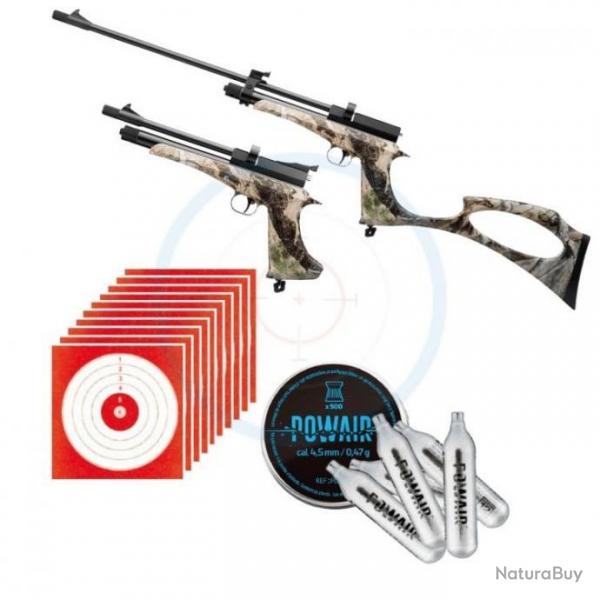 Wahoo! Pistolet Carabine ARTEMIS CP2 CAMO cal. 4,5 mm 6 joules CO2 + 500 Plombs + 5 Co2 + 10 cibles