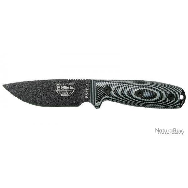 Couteau fixe - ESEE-3 - Gris/Noir ESEE - E3PMB002
