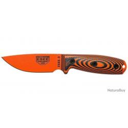 Couteau fixe - ESEE-3 - Lame Orange - Orange/Noir ESEE - E3PMOR006