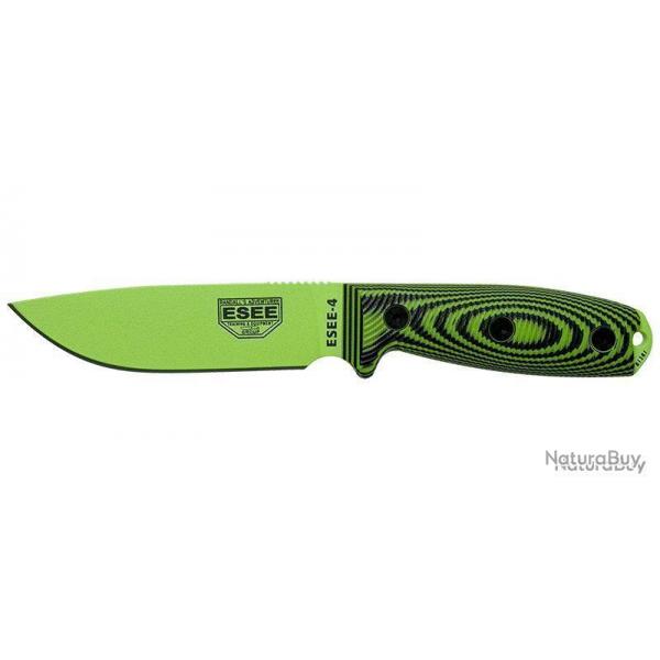Couteau fixe - ESEE-4 - Lame Venom Green - Vert/Noir ESEE - E4PVG007