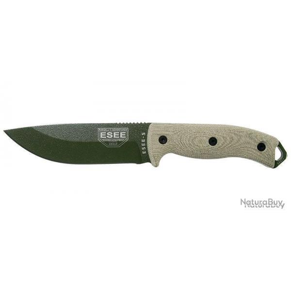 Couteau fixe - ESEE-5 - Lame Verte - Vert clair ESEE - E5POD017