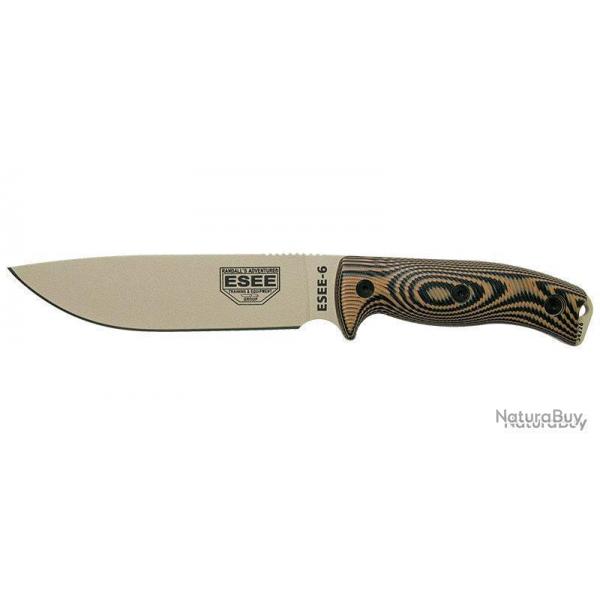 Couteau fixe - ESEE-6 - Lame D?sert - Coyote/Noir ESEE - E6PDT005