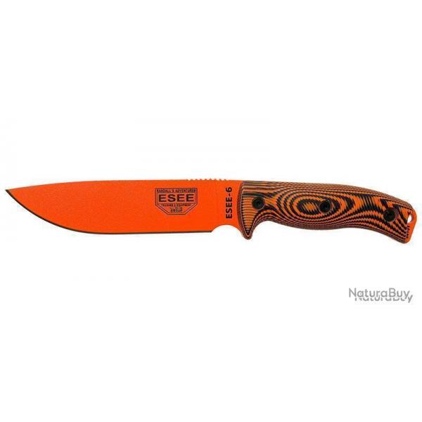 Couteau fixe - ESEE-6 -  Lame Orange - Orange/Noir ESEE - E6POR006