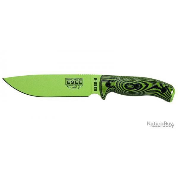 Couteau fixe - ESEE-6 -  Lame Venom Green - Vert/Noir ESEE - E6PVG007