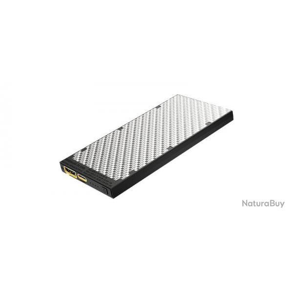 Batterie externe en carbone argente