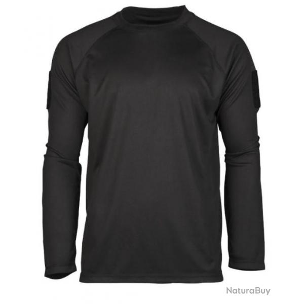 T-Shirt De sport manches longues Quick Dry respirant noir