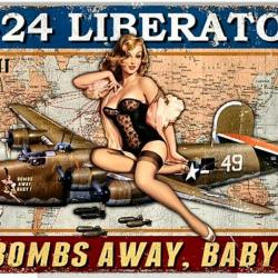 PLAQUE METAL BOMBARDIER B24 PIN'UP WW2
