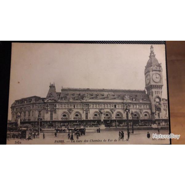 carte postale ancienne la gare Paris