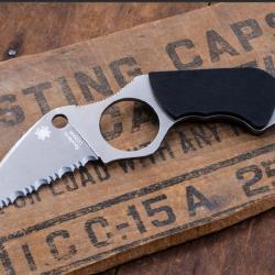 Couteau Spyderco Swick 5 Lame Acier LC200N Wharncliffe Serr Manche G10 Etui Boltaron USA SCFB14S5