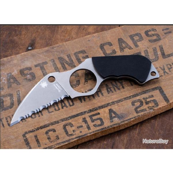 Couteau Spyderco Swick 5 Lame Acier LC200N Wharncliffe Serr Manche G10 Etui Boltaron USA SCFB14S5