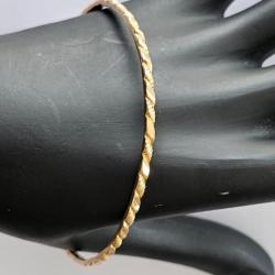 Bracelet jonc or massif 18 carats - 10,77 g - 21 cm