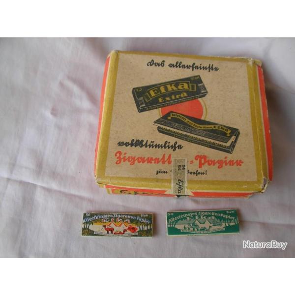 WW2 ALLEMAGNE BOTE EMBALLAGE ALLEMANDE D'ORIGINE DE PAPIER EFKA PAPIER CIGARETTE + 2 EXEMPLAIRES