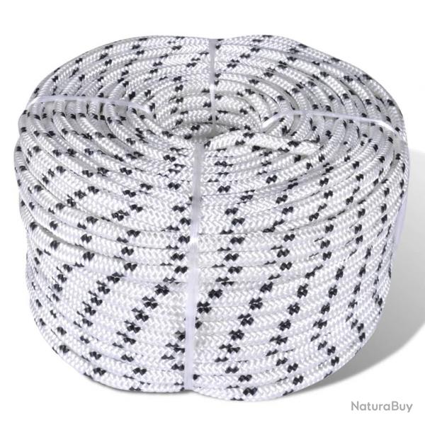 Corde de bateau tresse polyester 8 mm 250 m blanc 02_0003384