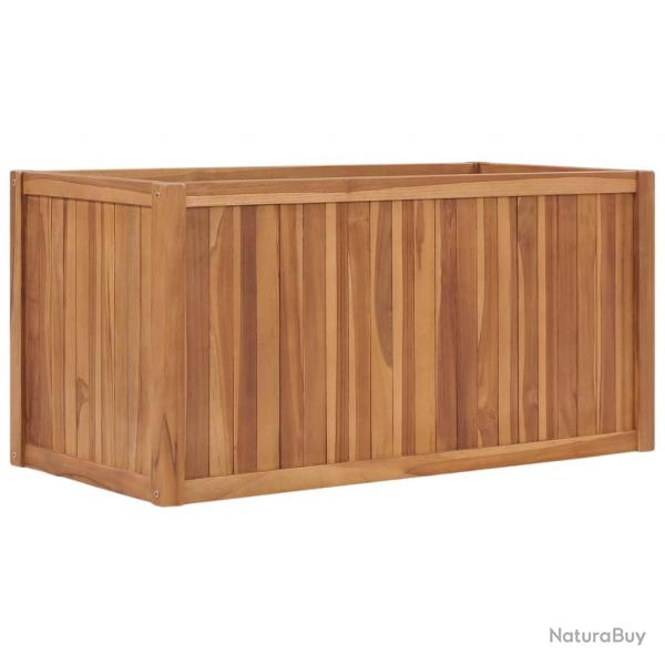 Jardinire lit surlev plantes fleurs jardin 100 x 50 x 50 cm bois de teck solide 02_0000899