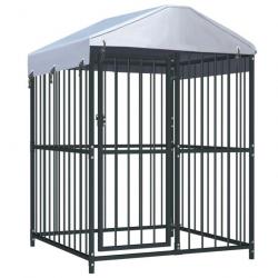Chenil extérieur cage enclos parc animaux chien extérieur avec toit pour chiens 120 x 120 x 150 cm