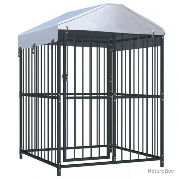 Chenil extrieur cage enclos parc animaux chien extrieur avec toit pour chiens 120 x 120 x 150 cm