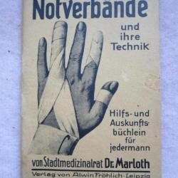 Livre allemand sur Les pansements d'urgence et leur technique ww2 1941