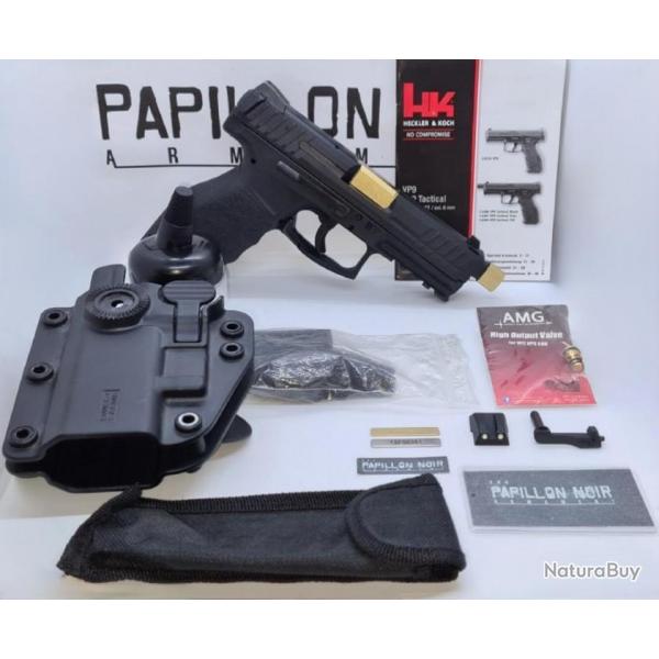 REDUCTION Hk VP9 [ TACTICAL ] GOLD BY PNA GBB VFC COMPLET+BILLES +BOITE NOTICE+HOUSSE+HOLSTER ADAPTX