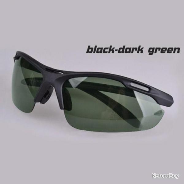 Lunette de soleil polaris UV400 sport tactique - Couleur noire vert