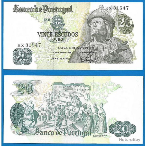 Portugal 20 Escudos 1971 Billet Escudos Europe De Orta