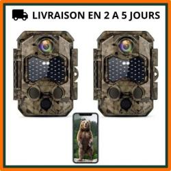 A SAISIR : Lot de 2 - Caméra de chasse 4KUHD 32MP Wifi - 45 LED - Livraison gratuite