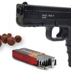 Pack défense prêt à tirer Pistolet à blanc ISSC M22 calibre 9mm PAK + Boîte de 50 munitions