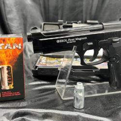 Pistolet FIRAT MAGNUM Noir- 9mm PAK + 50 Munitions balles à Blanc