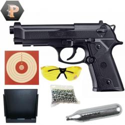 Pistolet Beretta Elite II CO2 Cal.4.5mm BBS + BB + lunette + cibles + capsules + porte cible