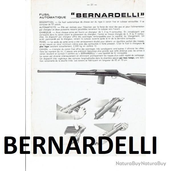 notice BERNARDELLI FUSIL A CHARGEUR (envoi par mail) - VENDU PAR JEPERCUTE (m1610)