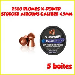 2500 PLOMBS X-POWER STOEGER AIRGUNS CALIBRE 4.5MM 