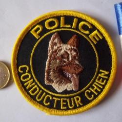 écusson obsolète ! police conducteur chien insigne collection