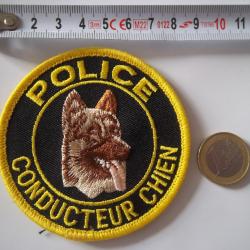 écusson obsolète ! police conducteur chien insigne collection