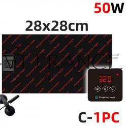 Tapis Chauffant Reglable LCD Terrarium Plantation, Modele: 50W 28x28cm