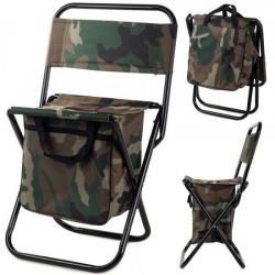 Chaise de pêche avec sacoche camouflage, pliable