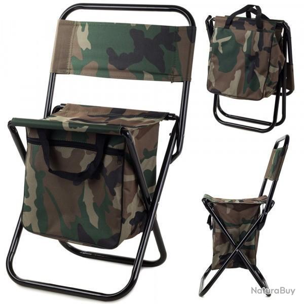 Chaise de pche avec sacoche camouflage, pliable