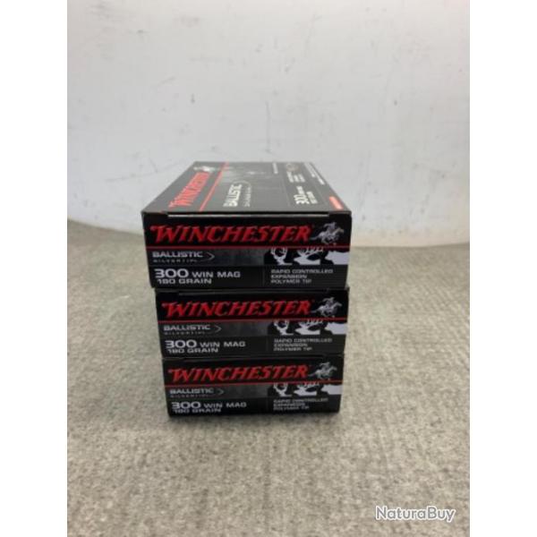 LOT DE 3 BOITES DE WINCHESTER BALLISTIC SILVERTIP CALIBRE 300 WIN MAG - 1 sans prix de rserve