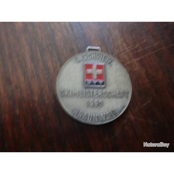 medaille email 4 schweiz  skimeisterschaft  1960  BRAUNWALD