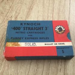 Boite de cartouches de collection kynoch calibre 400 « straight3'' »