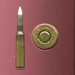 6.5 x 55 Mauser Suédois - traçante - balle nickel pointe blanche - marquage militaire Suédois - B