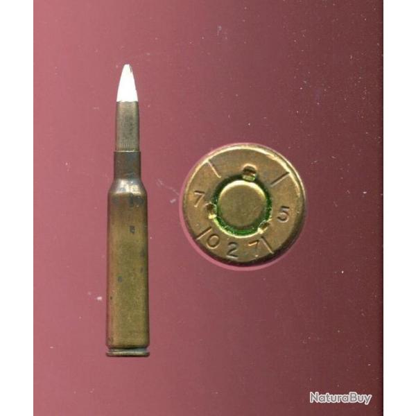 6.5 x 55 Mauser Sudois - traante - balle nickel pointe blanche - marquage militaire Sudois - B
