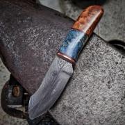 Parforce Couteau Damas avec manche en bois de ronce - Couteaux