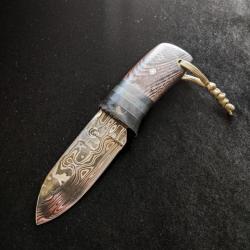 Couteau artisanal damas « l'étourneau »
