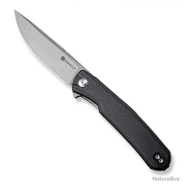 Couteau "Scitus" stonewashed, Couleur noir [Sencut]